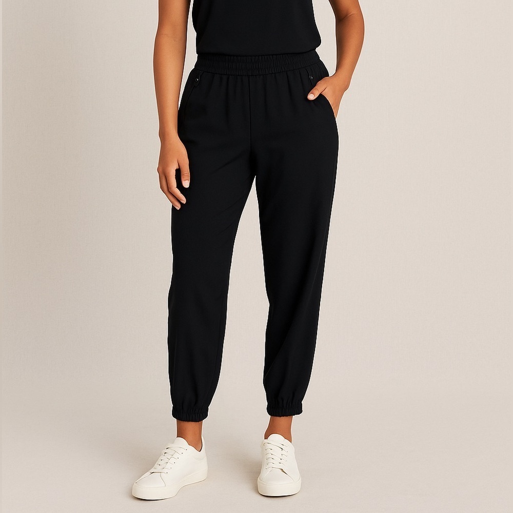 Trina Turk Black Elastic Waist Pull On Jogger Pants women’s Size 4 Small Office